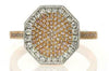 .47CT WHITE & PINK DIAMOND 18KT WHITE & ROSE GOLD OCTAGON FILGREE PAVE FUN RING