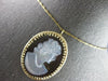 ANTIQUE LARGE 14KT YELLOW GOLD 3D HANDCRAFTED MOTHER OF PEARL PIN PENDANT #27681