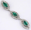 1.03CT DIAMOND & AAA EMERALD 14K WHITE GOLD 3D MARQUISE & ROUND FLOATING PENDANT