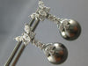 ESTATE LARGE 1.62CT DIAMOND & AAA TAHITIAN PEARL 14K WHITE GOLD HANGING EARRINGS