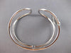 EXTRA LARGE 2.14CT DIAMOND 18KT WHITE GOLD DOUBLE TEAR DROP CUFF BANGLE BRACELET