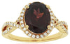 3.05CT DIAMOND & AAA GARNET 14K YELLOW GOLD 3D OVAL & ROUND CRISS CROSS FUN RING