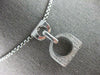 LARGE .75CT DIAMOND 14KT WHITE GOLD LOVE KNOT SEMI CIRCULAR FUN FLOATING PENDANT