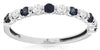 .45CT DIAMOND & AAA SAPPHIRE 14K WHITE GOLD 3D 11 STONE CHANNEL ANNIVERSARY RING