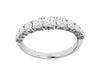 ESTATE 1.0CT DIAMOND 14KT WHITE GOLD 3D ROUND GRADUATING PRONG ANNIVERSARY RING