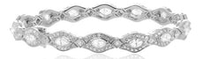 4.46CT DIAMOND 14KT WHITE GOLD 3D MARQUISE & ROUND FILIGREE CUFF BANGLE BRACELET