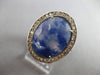 4.14CT DIAMOND & AAA SLICED SAPPHIRE 14KT WHITE GOLD OVAL & ROUND FILIGREE RING