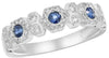 ESTATE .55CT DIAMOND & AAA SAPPHIRE 14K WHITE GOLD ROUND HEXAGON ETOILE FUN RING