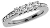 .66CT DIAMOND 14KT WHITE GOLD 3D CLASSIC 4 STONE PRONG CHANNEL ANNIVERSARY RING