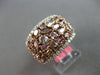 LARGE 3.66CT WHITE & PINK DIAMOND 18K WHITE & ROSE GOLD CLUSTER ANNIVERSARY RING