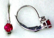 .56CT DIAMOND & AAA RUBY 14KT WHITE GOLD 3D CLASSIC LEVERBACK HANGING EARRINGS