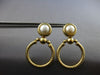 LARGE AAA PEARL 14KT YELLOW GOLD CIRCULAR FILIGREE FUN CLIP ON HANGING EARRINGS