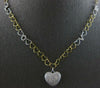 ESTATE 1.61CT DIAMOND 18KT 2 TONE GOLD HEART LOVE BY THE YARD LOVE FUN NECKLACE
