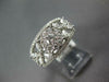 LARGE 1.48CT DIAMOND 18KT WHITE GOLD FLOWER BUTTERFLY FILIGREE ANNIVERSARY RING