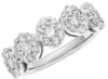 1.0CT DIAMOND 14KT WHITE GOLD 3D MULTI FLOWER CLUSTER CLASSIC ANNIVERSARY RING