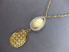 .40CT DIAMOND 14KT YELLOW GOLD 3D MATTE & SHINY OVAL CHECKER LARIAT FUN NECKLACE