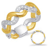 ESTATE .27CT DIAMOND 14KT WHITE & YELLOW GOLD 3D CLASSIC INFINITY ROPE LOVE RING
