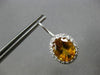 4.40CT DIAMOND & AAA CITRINE 14KT WHITE GOLD OVAL & ROUND HALO HANGING EARRINGS