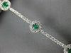 2.38CT DIAMOND & AAA EMERALD 14K WHITE GOLD 3D ROUND HALO FLOWER TENNIS BRACELET