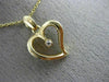 ESTATE .03CT DIAMOND 14KT YELLOW GOLD CLASSIC SOLITAIRE OPEN HEART PENDANT 21719