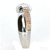 ESTATE .35CT WHITE & PINK DIAMOND 18KT WHITE AND ROSE GOLD 3D LOVE KNOT FUN RING