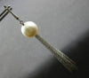 LARGE & LONG .11CT DIAMOND & AAA SOUTH SEA PEARL 18K WHITE GOLD HANGING EARRINGS