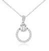 .27CT ROUND & BAGUETTE DIAMOND 14KT WHITE GOLD CIRCLE OF LIFE FLOATING PENDANT