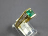 1.30CT DIAMOND & AAA EMERALD 14KT YELLOW GOLD BAGUETTE & ROUND ENGAGEMENT RING