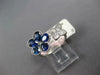 2.19CT DIAMOND & AAA SAPPHIRE 18KT WHITE GOLD 3D FLOWER STAR FILIGREE LOVE RING