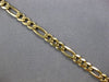 ESTATE LONG 14KT YELLOW GOLD 3D 4MM CLASSIC SOLID FIGARO BRACELET