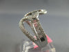 ESTATE WIDE .87CT DIAMOND 18KT WHITE GOLD ROUND & BAGUETTE HEART SHAPE LOVE RING