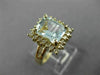 ESTATE 2.0CT DIAMOND & AAA AQUAMARINE 14KT YELLOW GOLD 3D ENGAGEMENT RING #26462