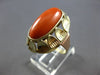 ANTIQUE LARGE AAA CORAL 14KT YELLOW & ROSE GOLD HANDCRAFTED FLORAL RING #28031