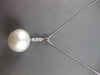ESTATE LARGE .12CT DIAMOND & AAA SOUTH SEA PEARL 14KT WHITE GOLD 3 STONE PENDANT