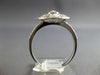 ESTATE WIDE .33CT DIAMOND 14KT WHITE GOLD 3D FLOWER STAR OF DAVID HALO FUN RING