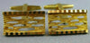 ESTATE 18KT YELLOW GOLD 3D CLASSIC RECTANGULAR DIAMOND CUT CUFF LINKS