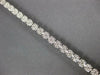 ESTATE WIDE 3.05CT DIAMOND 14KT WHITE GOLD CLUSTER ROUND 4 PRONG TENNIS BRACELET