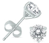 ESTATE .50CT DIAMOND 14KT WHITE GOLD CLASSIC ROUND 3 PRONG MARTINI STUD EARRINGS