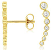 .34CT DIAMOND 14KT YELLOW GOLD ROUND 7 STONE BEZEL HANGING EAR CLIMBER EARRINGS
