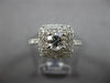 WIDE 1.20CT DIAMOND 14K WHITE GOLD 3D CLASSIC DOUBLE HALO SQUARE ENGAGEMENT RING