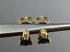 ESTATE 1.68CT DIAMOND & SAPPHIRE 14K YELLOW GOLD PEAR SHAPE STUD EARRINGS #25457