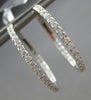 ESTATE 1.02CT DIAMOND 18K WHITE GOLD 3D CLASSIC INSIDE OUT HOOP HANGING EARRINGS