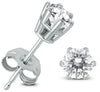 ESTATE .50CT DIAMOND 14KT WHITE GOLD 3D CLASSIC SOLITAIRE 6 PRONG STUD EARRINGS