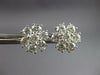 ESTATE LARGE 2.60CT DIAMOND 14KT WHITE GOLD 3D FLOWER SNOWFLAKE STUD EARRINGS