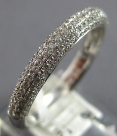 .48CT DIAMOND 14KT WHITE GOLD 3D CLASSIC MULTI ROW PAVE WEDDING ANNIVERSARY RING