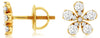 ESTATE .50CT DIAMOND 14KT YELLOW GOLD 3D CLASSIC FLOWER SCREWBACK STUD EARRINGS