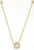 ESTATE .40CT DIAMOND 14KT YELLOW GOLD 3D SOLITAIRE BY THE YARD LOVE NECKLACE