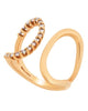 ESTATE .35CT DIAMOND 18KT ROSE GOLD 3D DOUBLE HEART LOVE RING