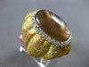 ANTIQUE EXTRA LARGE .90CT DIAMOND & AAA MOTHER OF PEARL 14KT YELLOW GOLD 3D RING