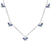 1.48CT DIAMOND & AAA SAPPHIRE 14K WHITE GOLD MARQUISE & ROUND BUTTERFLY NECKLACE